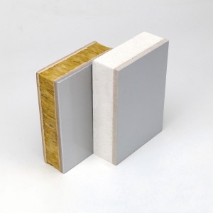 8MM Exterior Solid Color Paint 50mm Rock Wool EPS GEPS XPS Inorganic Core Thermal Insulation Composite Sandwich Panel