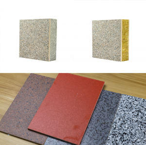 10MM Exterior Solid Color Paint 50mm Rock Wool EPS GEPS XPS Inorganic Core Thermal Insulation Composite Sandwich Panel