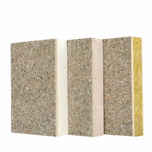 6MM Stone Imitation Multi-color Coated 50mm Rock Wool  EPS GEPS XPS Inorganic Core Insulated Integrated Sandwich Panel