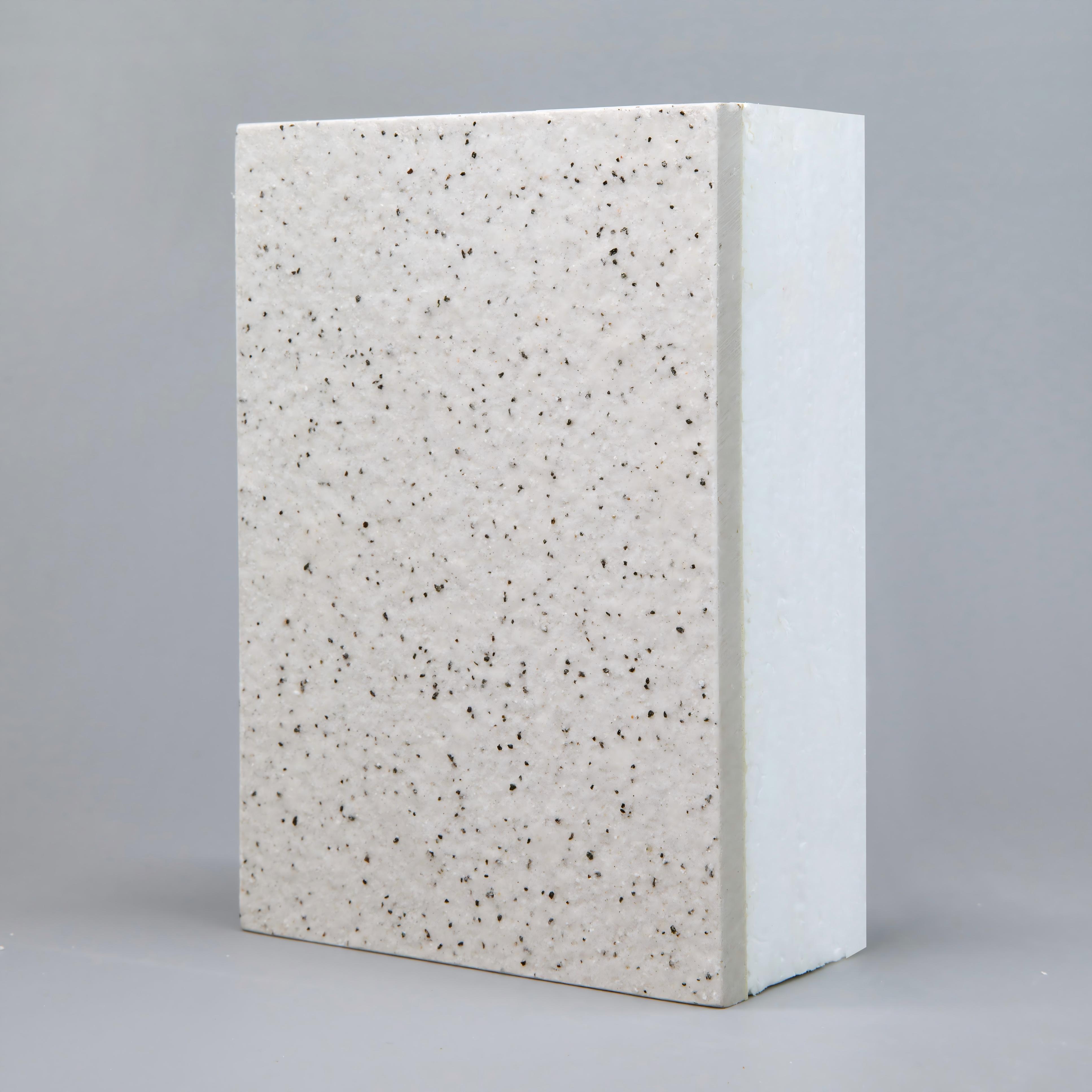 8MM Natural Stone Granite Texture Coated Board 50mm Rock Wool EPS GEPS XPS Inorganic Core Insulated Composite Panel Featured Image
