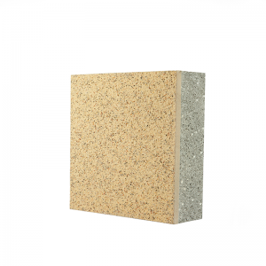 6MM 8MM Natural Stone Granite Texture Coated Board 50mm Rock Wool EPS GEPS XPS Inorganic Core Insulated Composite Panel