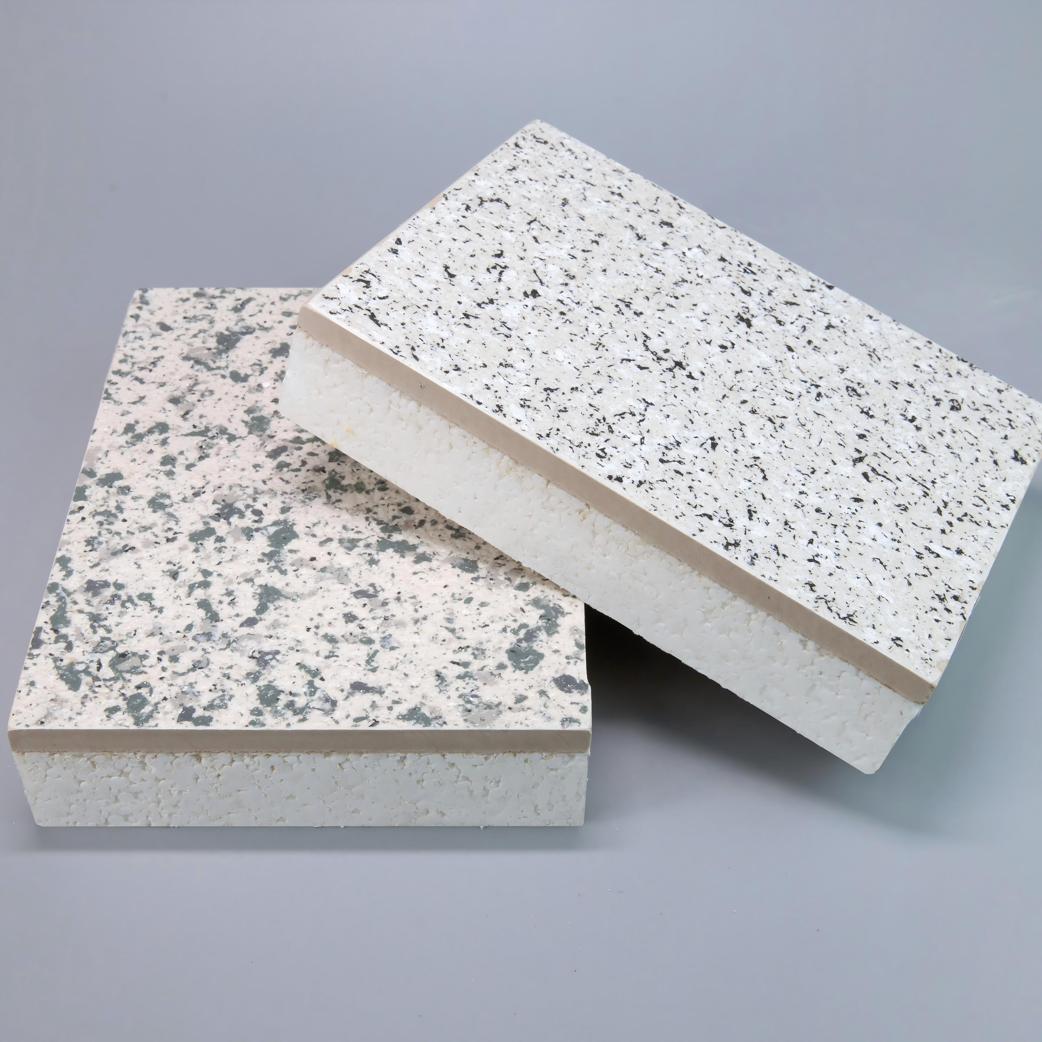 6MM Natural Stone Granite Texture Coated Board 50mm Rock Wool EPS GEPS XPS Inorganic Core Insulated Composite Panel Featured Image
