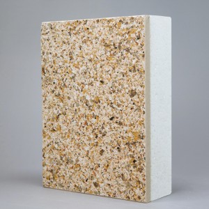 12MM Natural Stone Granite Texture Coated Board 50mm Rock Wool  EPS GEPS XPS Inorganic Core Insul...